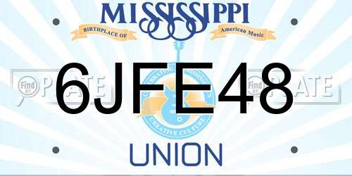 6JFE48 Mississippi License Plate