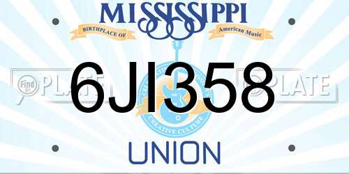 6JI358 Mississippi License Plate