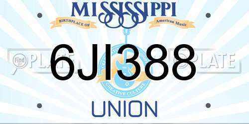 6JI388 Mississippi License Plate