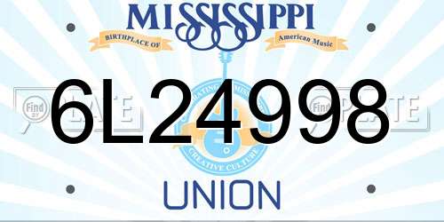 6L24998 Mississippi License Plate