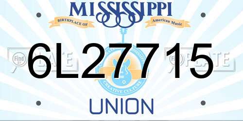 6L27715 Mississippi License Plate