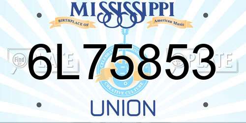 6L75853 Mississippi License Plate