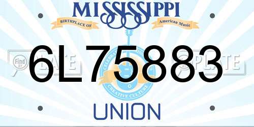 6L75883 Mississippi License Plate