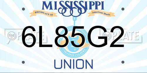 6L85G2 Mississippi License Plate