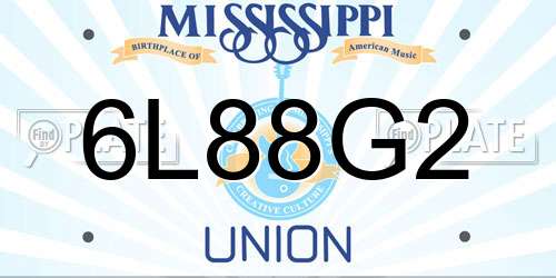 6L88G2 Mississippi License Plate