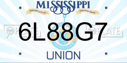 6L88G7 Mississippi License Plate
