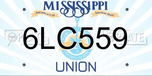6LC559 Mississippi License Plate