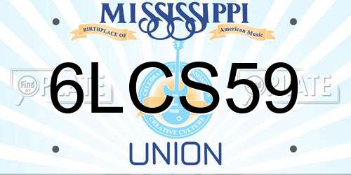 6LCS59 Mississippi License Plate
