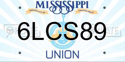 6LCS89 Mississippi License Plate