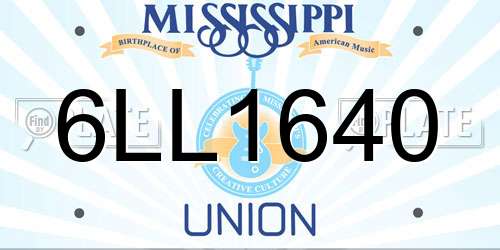 6LL1640 Mississippi License Plate