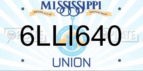 6LLI640 Mississippi License Plate