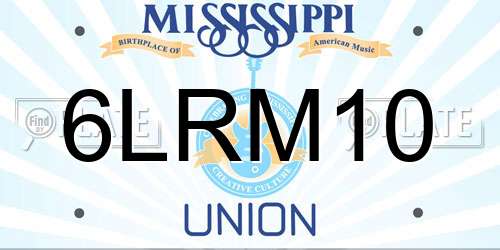 6LRM10 Mississippi License Plate