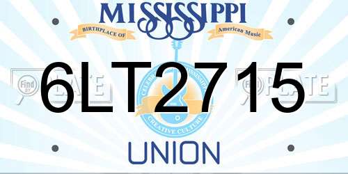 6LT2715 Mississippi License Plate