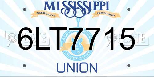 6LT7715 Mississippi License Plate