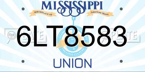 6LT8583 Mississippi License Plate