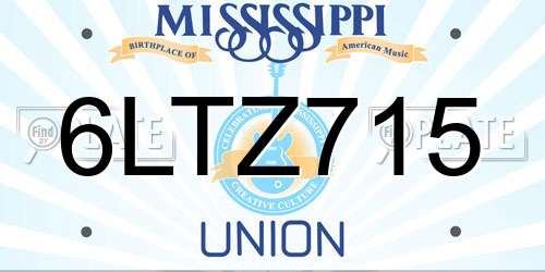 6LTZ715 Mississippi License Plate