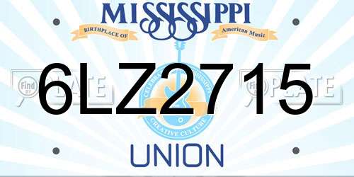 6LZ2715 Mississippi License Plate