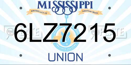 6LZ7215 Mississippi License Plate