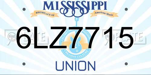 6LZ7715 Mississippi License Plate