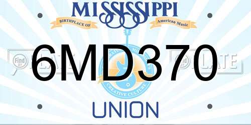 6MD370 Mississippi License Plate