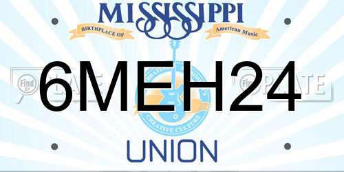 6MEH24 Mississippi License Plate