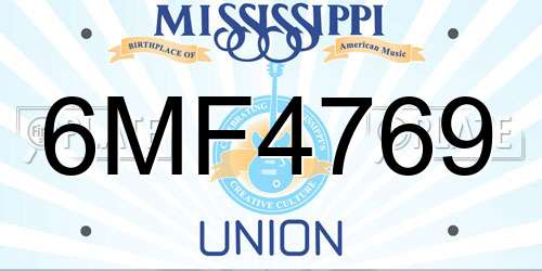 6MF4769 Mississippi License Plate