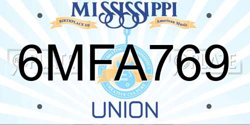 6MFA769 Mississippi License Plate