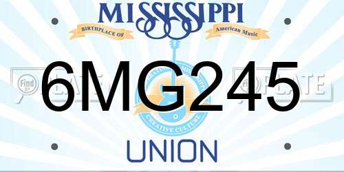 6MG245 Mississippi License Plate