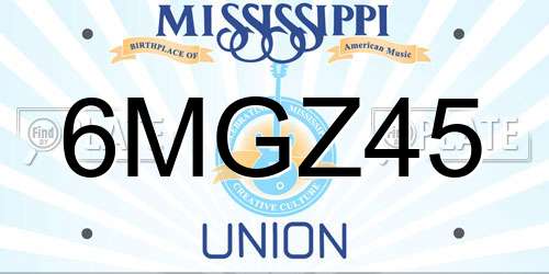 6MGZ45 Mississippi License Plate