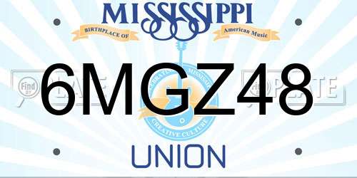 6MGZ48 Mississippi License Plate
