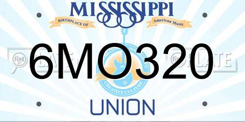 6MO320 Mississippi License Plate