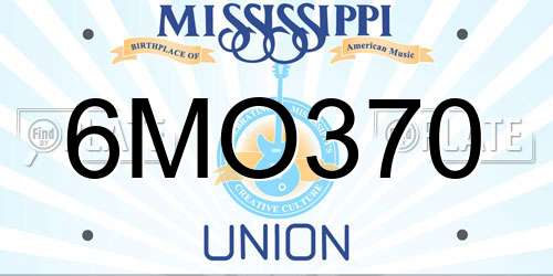6MO370 Mississippi License Plate