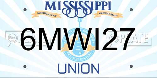 6MWI27 Mississippi License Plate