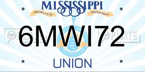 6MWI72 Mississippi License Plate