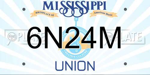 6N24M Mississippi License Plate