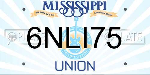 6NLI75 Mississippi License Plate