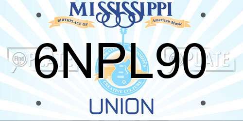 6NPL90 Mississippi License Plate
