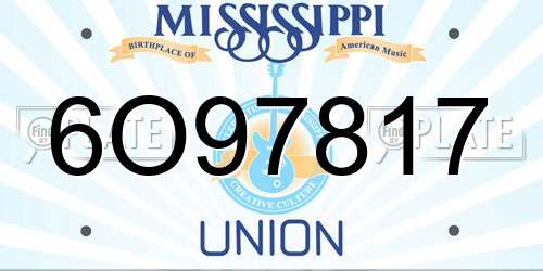 6O97817 Mississippi License Plate