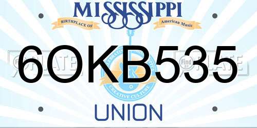 6OKB535 Mississippi License Plate