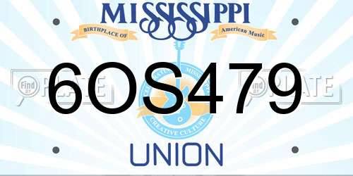 6OS479 Mississippi License Plate