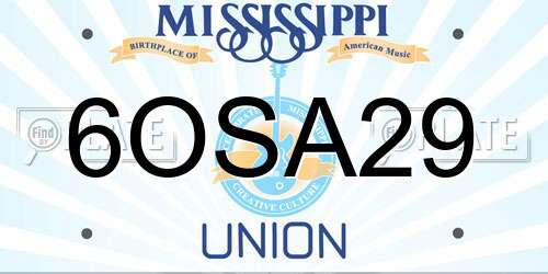 6OSA29 Mississippi License Plate