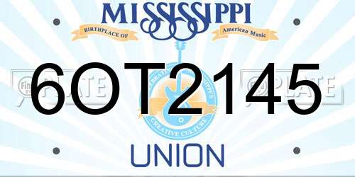 6OT2145 Mississippi License Plate