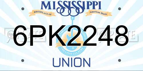 6PK2248 Mississippi License Plate
