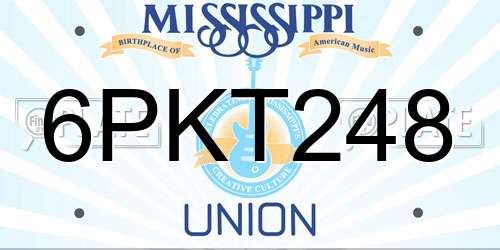 6PKT248 Mississippi License Plate