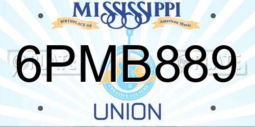 6PMB889 Mississippi License Plate