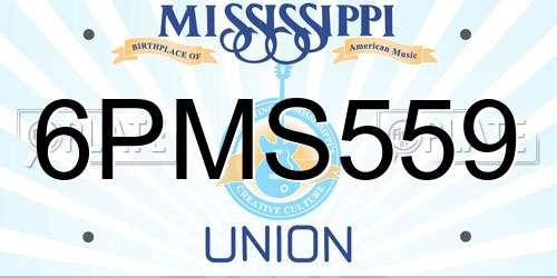 6PMS559 Mississippi License Plate