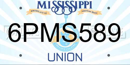 6PMS589 Mississippi License Plate