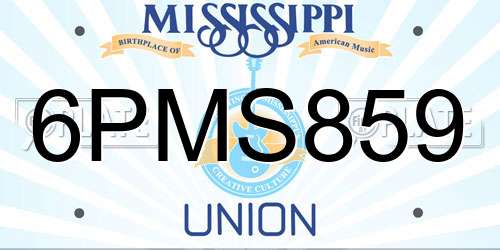 6PMS859 Mississippi License Plate