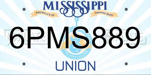 6PMS889 Mississippi License Plate
