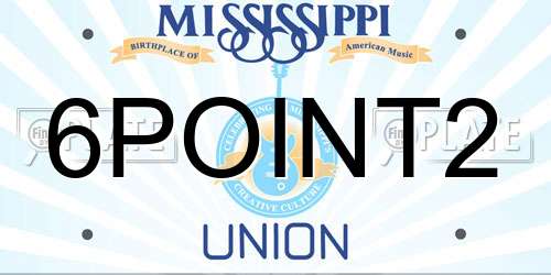 6POINT2 Mississippi License Plate